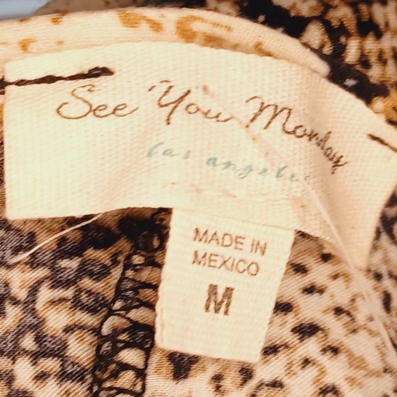 See You Monday Snakeskin Print Dress Size Medium NWT - Picture 4 of 5